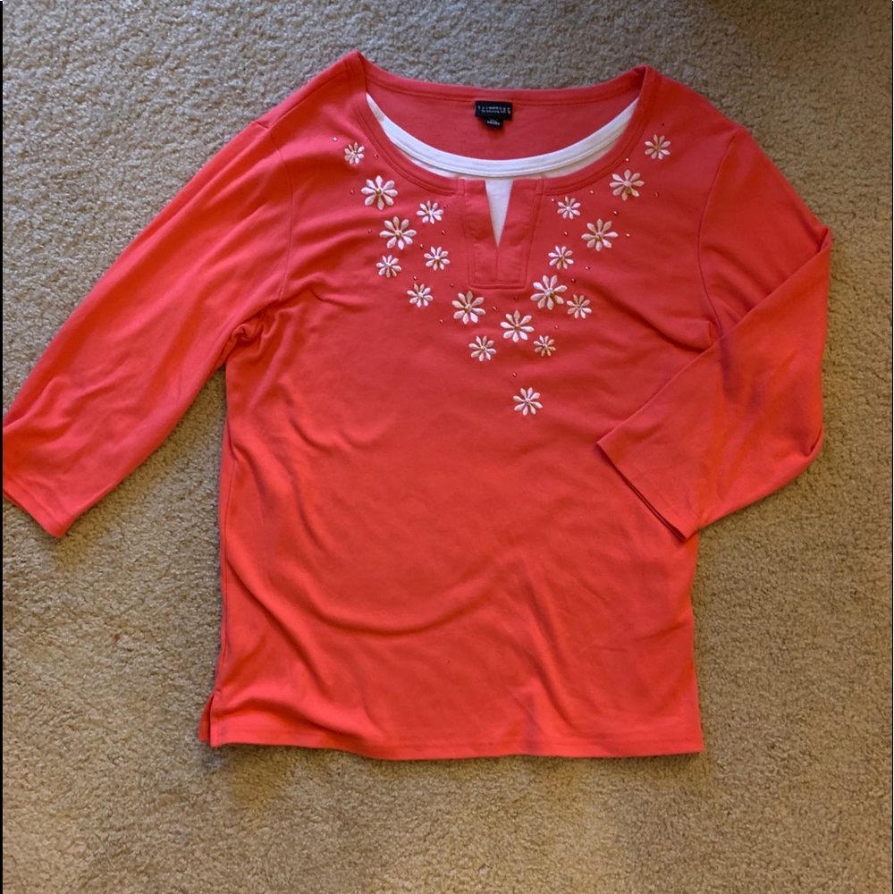 Trilllogy blouse with faux undershirt